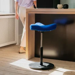 Varier Tabouret Snack (assise +/- 65 Cm)|Tabouret De Bar (assise +/- 80 Cm)*Move ® Tabouret ergonomique réglable en tissu