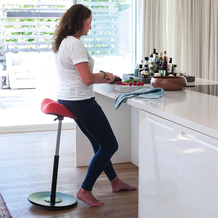 Varier Tabouret Snack (assise +/- 65 Cm)|Tabouret De Bar (assise +/- 80 Cm)*Move ® Tabouret ergonomique réglable en tissu