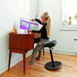Varier Tabouret Snack (assise +/- 65 Cm)|Tabouret De Bar (assise +/- 80 Cm)*Move ® Tabouret ergonomique réglable en tissu