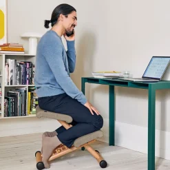 Varier Chaise De Bureau|Chaise Salon*Multi ® Siège de bureau ergonomique en tissu et bois