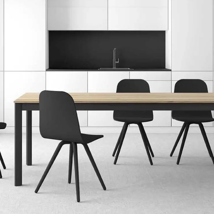 Cancio Table De Cuisine*Multiplus Table sur mesure en stratifié pieds en métal