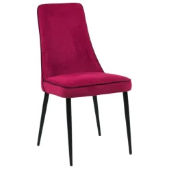 Europea Chaise De Salle à Manger*Nadine Chaise de salle à manger italienne en tissu et pieds en métal