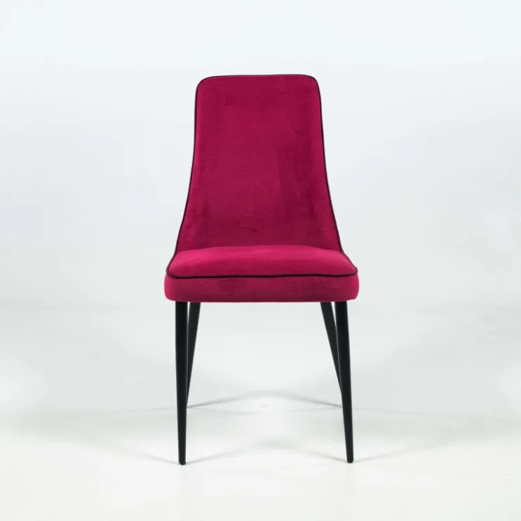 Europea Chaise De Salle à Manger*Nadine Chaise de salle à manger italienne en tissu et pieds en métal