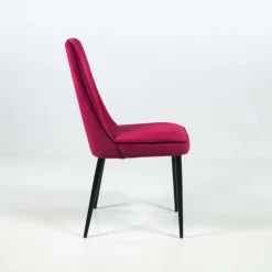 Europea Chaise De Salle à Manger*Nadine Chaise de salle à manger italienne en tissu et pieds en métal