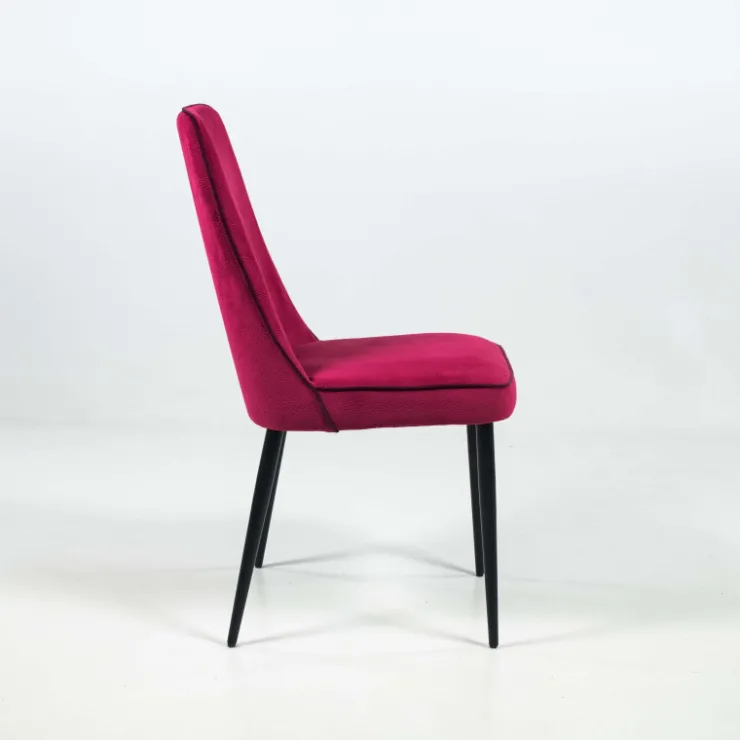Europea Chaise De Salle à Manger*Nadine Chaise de salle à manger italienne en tissu et pieds en métal
