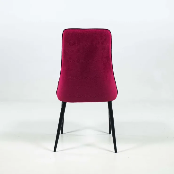 Europea Chaise De Salle à Manger*Nadine Chaise de salle à manger italienne en tissu et pieds en métal