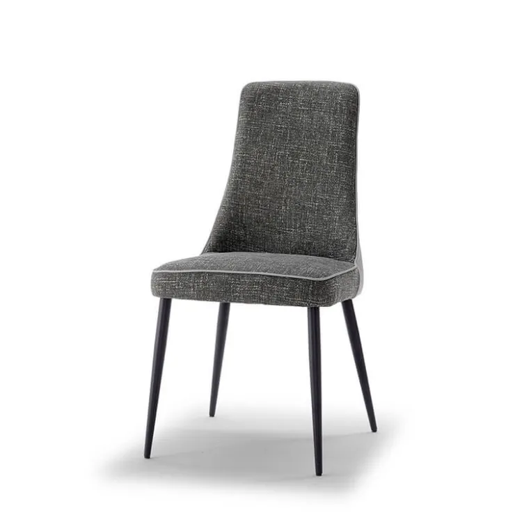 Europea Chaise De Salle à Manger*Nadine Chaise de salle à manger italienne en tissu et pieds en métal