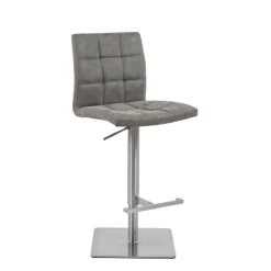 Tabouret Snack (assise +/- 65 Cm)|Tabouret De Bar (assise +/- 80 Cm)*NantesTabouret ajustable en hauteur coque matelassée et structure en acier brossé