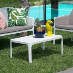 Table De Jardin*Net Table basse de jardin moderne avec plateau micro perforé 100 x 60 cm