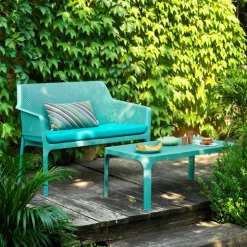 Table De Jardin*Net Table basse de jardin moderne avec plateau micro perforé 100 x 60 cm