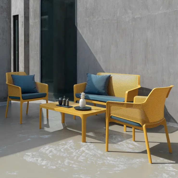 Table De Jardin*Net Table basse de jardin moderne avec plateau micro perforé 100 x 60 cm