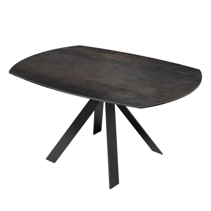 Akante Table De Salle à Manger*New AustinTable moderne en céramique extensible avec pieds en métal noir