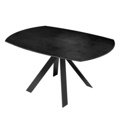 Akante Table De Salle à Manger*New AustinTable moderne en céramique extensible avec pieds en métal noir