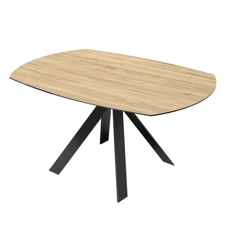 Akante Table De Salle à Manger*New AustinTable moderne en céramique extensible avec pieds en métal noir