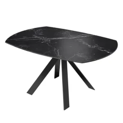Akante Table De Salle à Manger*New AustinTable moderne en céramique extensible avec pieds en métal noir