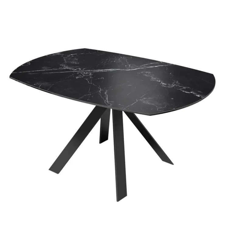 Akante Table De Salle à Manger*New AustinTable moderne en céramique extensible avec pieds en métal noir