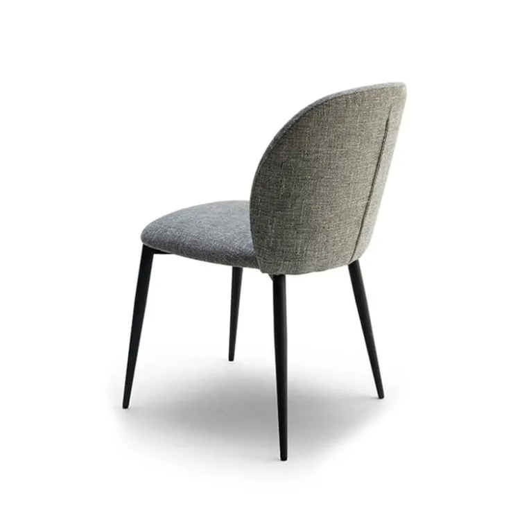 Europea Chaise De Salle à Manger|Chaise Salon*Odette Chaise moderne avec dossier incurvé en tissu et pieds en métal