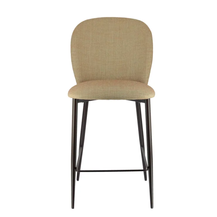 Europea Tabouret Snack (assise +/- 65 Cm)|Tabouret De Bar (assise +/- 80 Cm)*Odette Tabouret snack en tissu bicolore avec pieds en métal