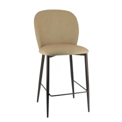 Europea Tabouret Snack (assise +/- 65 Cm)|Tabouret De Bar (assise +/- 80 Cm)*Odette Tabouret snack en tissu bicolore avec pieds en métal