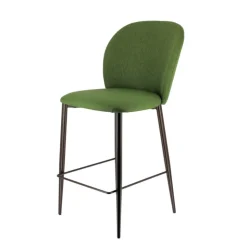 Europea Tabouret Snack (assise +/- 65 Cm)|Tabouret De Bar (assise +/- 80 Cm)*Odette Tabouret snack moderne en tissu avec pieds en métal