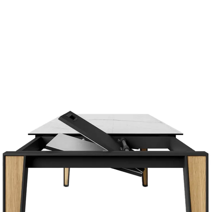 Cancio Table De Salle à Manger*Okaso Table moderne extensible en céramique avec pieds bois et métal