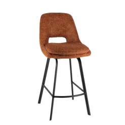 Tabouret Snack (assise +/- 65 Cm)|Tabouret De Bar (assise +/- 80 Cm)*OlivierTabouret snack en tissu avec pieds en métal