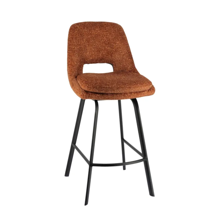 Tabouret Snack (assise +/- 65 Cm)|Tabouret De Bar (assise +/- 80 Cm)*OlivierTabouret snack en tissu avec pieds en métal