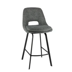 Tabouret Snack (assise +/- 65 Cm)|Tabouret De Bar (assise +/- 80 Cm)*OlivierTabouret snack en tissu avec pieds en métal