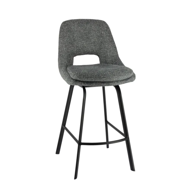 Tabouret Snack (assise +/- 65 Cm)|Tabouret De Bar (assise +/- 80 Cm)*OlivierTabouret snack en tissu avec pieds en métal