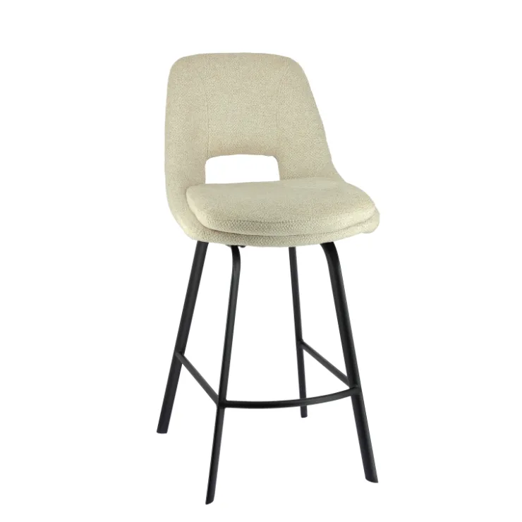 Tabouret Snack (assise +/- 65 Cm)|Tabouret De Bar (assise +/- 80 Cm)*OlivierTabouret snack en tissu avec pieds en métal