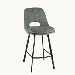 Tabouret Snack (assise +/- 65 Cm)|Tabouret De Bar (assise +/- 80 Cm)*OlivierTabouret snack en tissu avec pieds en métal