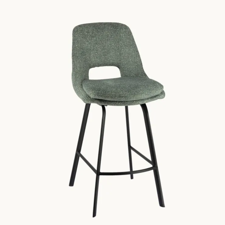 Tabouret Snack (assise +/- 65 Cm)|Tabouret De Bar (assise +/- 80 Cm)*OlivierTabouret snack en tissu avec pieds en métal