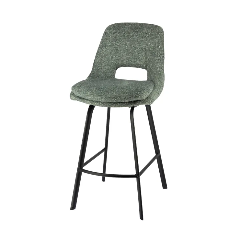 Tabouret Snack (assise +/- 65 Cm)|Tabouret De Bar (assise +/- 80 Cm)*OlivierTabouret snack en tissu avec pieds en métal