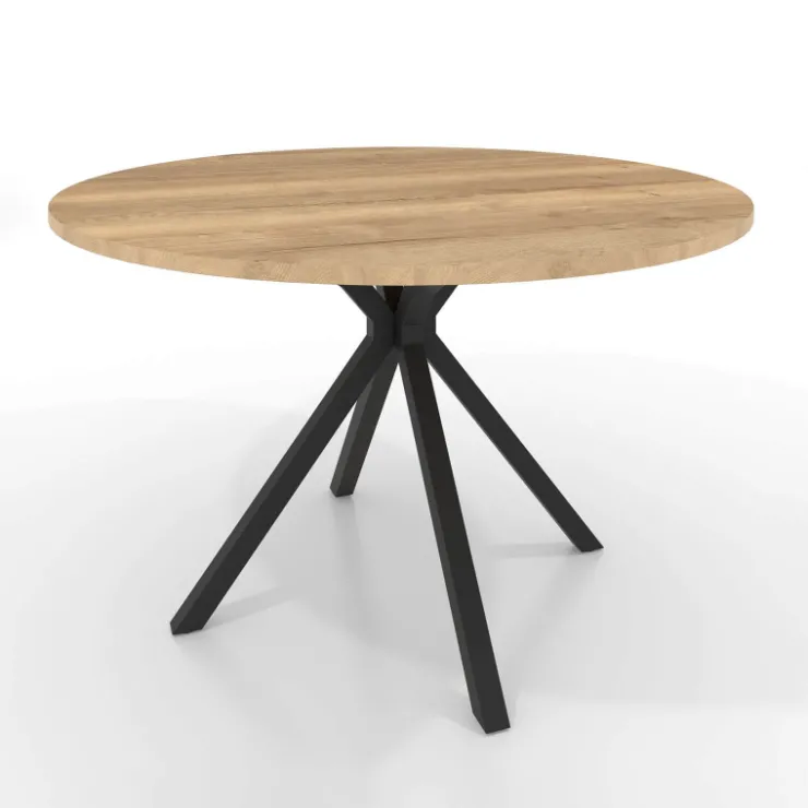 Perfecta Table De Cuisine|Table De Salle à Manger*Onyx Table ronde en stratifié avec pieds en métal moderne