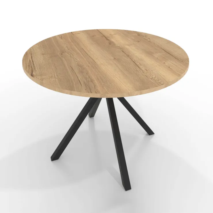 Perfecta Table De Cuisine|Table De Salle à Manger*Onyx Table ronde en stratifié avec pieds en métal moderne