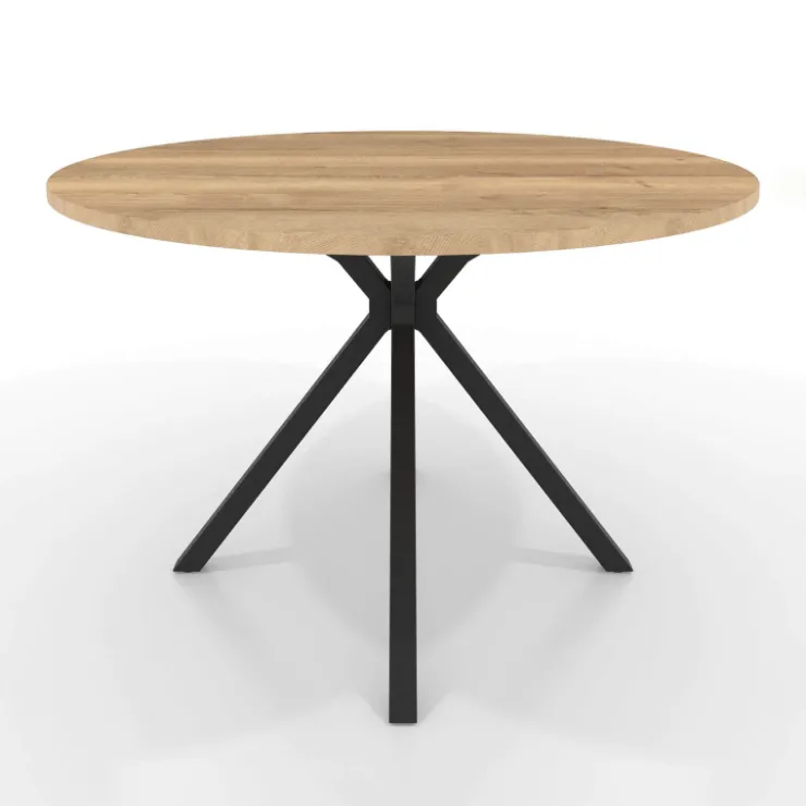 Perfecta Table De Cuisine|Table De Salle à Manger*Onyx Table ronde en stratifié avec pieds en métal moderne