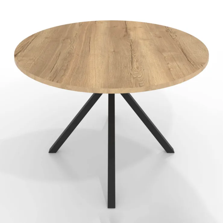 Perfecta Table De Cuisine|Table De Salle à Manger*Onyx Table ronde en stratifié avec pieds en métal moderne