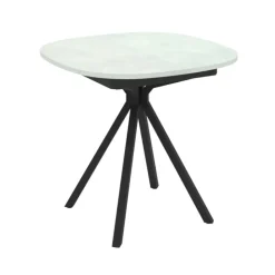 Perfecta Table De Cuisine|Table De Salle à Manger*Onyx Table snack extensible carrée avec bords arrondis en stratifié et pieds métal