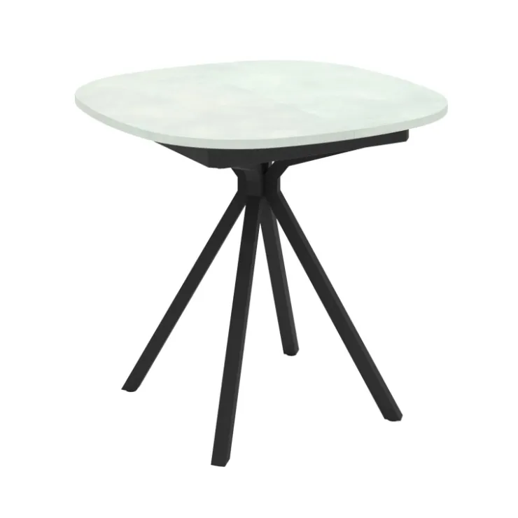 Perfecta Table De Cuisine|Table De Salle à Manger*Onyx Table snack extensible carrée avec bords arrondis en stratifié et pieds métal