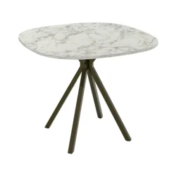 Perfecta Table De Cuisine|Table De Salle à Manger*Onyx Table snack extensible carrée avec bords arrondis en stratifié et pieds métal