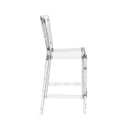 Tabouret Snack (assise +/- 65 Cm)|Tabouret De Bar (assise +/- 80 Cm)*Opera Tabouret snack empilable style Napoléon en polycarbonate transparent