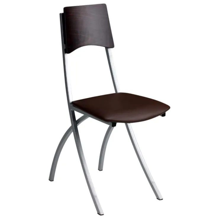 Carrier Chaise De Cuisine*Ophélie ® Chaise de cuisine en métal et synthétique dossier bois wengé