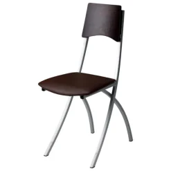 Carrier Chaise De Cuisine*Ophélie ® Chaise de cuisine en métal et synthétique dossier bois wengé