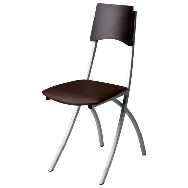 Carrier Chaise De Cuisine*Ophélie ® Chaise de cuisine en métal et synthétique dossier bois wengé