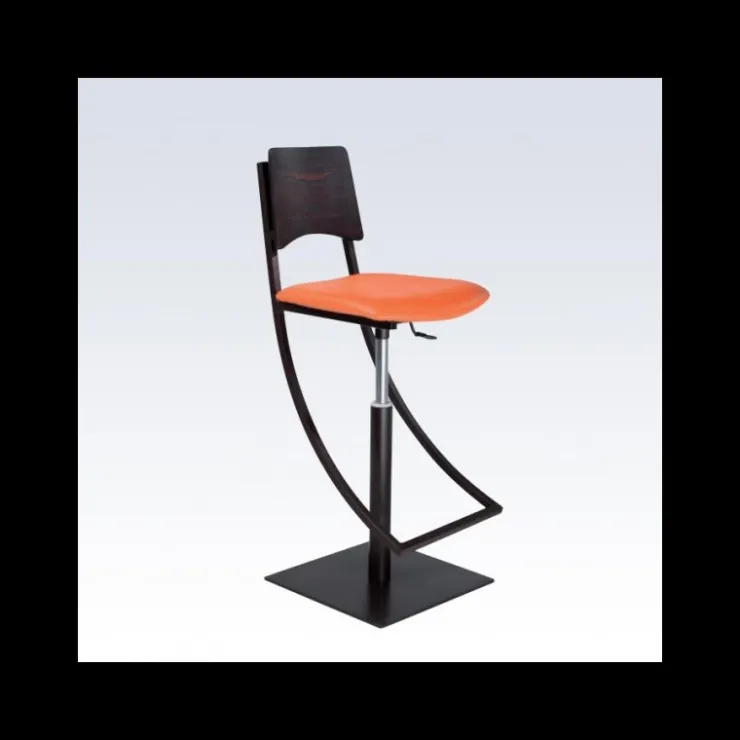 Carrier Tabouret Snack (assise +/- 65 Cm)|Tabouret De Bar (assise +/- 80 Cm)*Ophélie ® Tabouret réglable en métal et synthétique dossier bois wengé