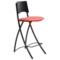 Carrier Tabouret Snack (assise +/- 65 Cm)|Tabouret De Bar (assise +/- 80 Cm)*Ophélie ® Tabouret snack contemporain pliant en métal et synthétique dossier bois wengé
