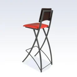 Carrier Tabouret Snack (assise +/- 65 Cm)|Tabouret De Bar (assise +/- 80 Cm)*Ophélie ® Tabouret snack contemporain pliant en métal et synthétique dossier bois wengé