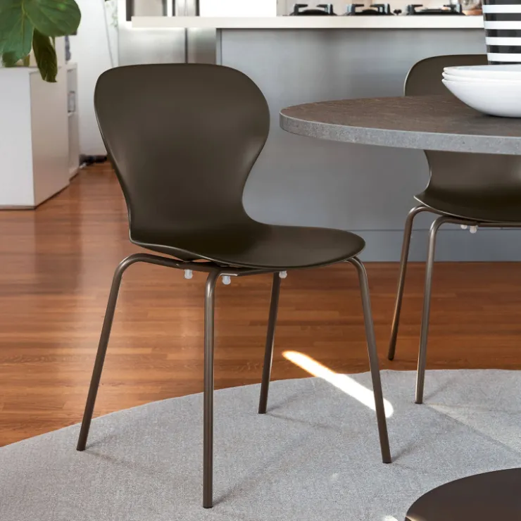 Chaise De Cuisine|Chaise De Salle à Manger*OPS ! Connubia© Chaise italienne empilable en polypropylène avec pieds en métal