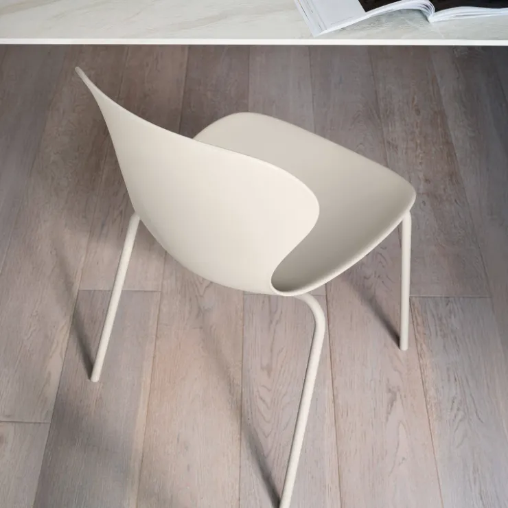Chaise De Cuisine|Chaise De Salle à Manger*OPS ! Connubia© Chaise italienne empilable en polypropylène avec pieds en métal