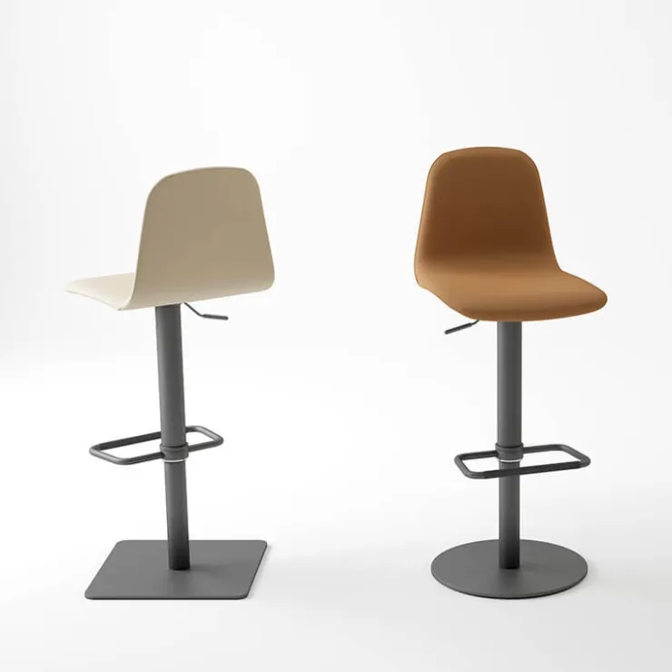 Cancio Tabouret Snack (assise +/- 65 Cm)|Tabouret De Bar (assise +/- 80 Cm)*Orange Tabouret réglable en synthétique avec repose